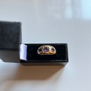 Vintage Amethyst Gypsy Starburst Ring set in 10k gold
